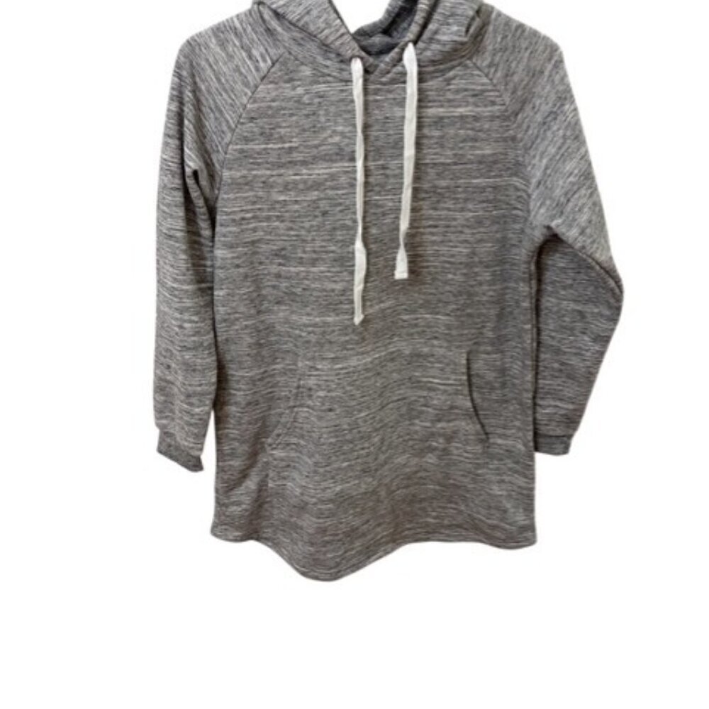 Doublju Hoodie Sweatshirt Dress Heather Gray Women's Small Drawstring NEW - Picture 2 of 7